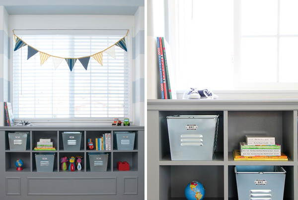 quarto de bebê azul e cinza