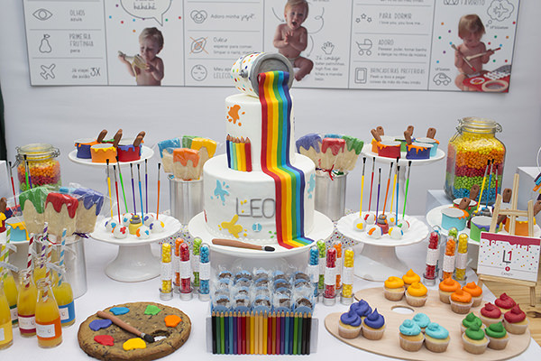 Festa infantil com tema aula de artes