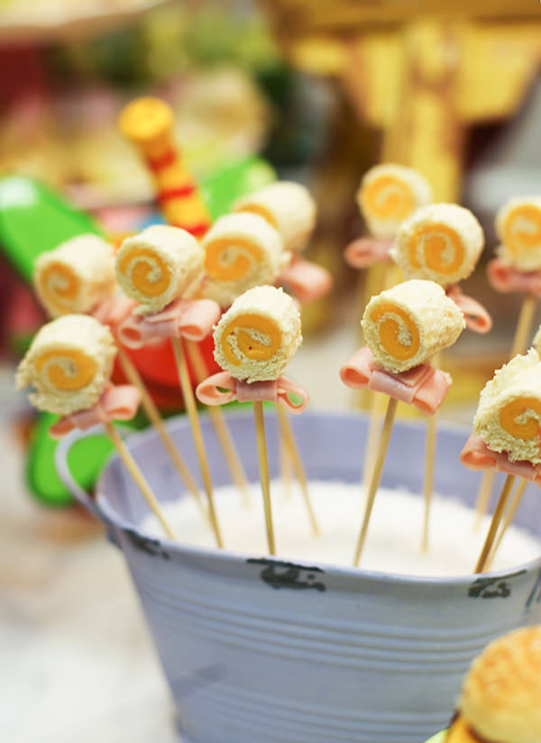 Lollipop de presunto e queijo