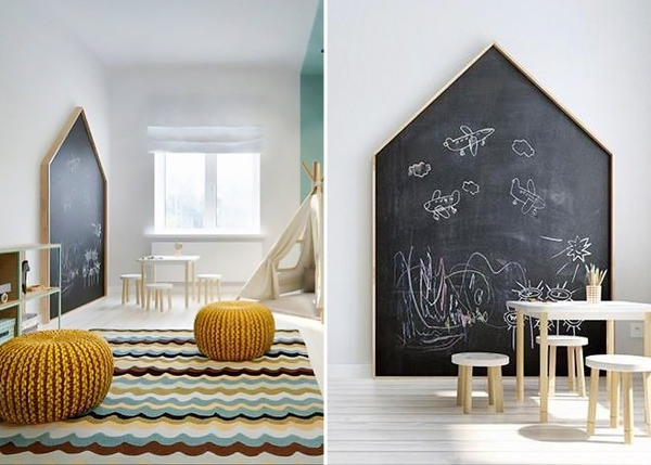 Quadro infantil com lousa, Decoração com lousa para crianças
