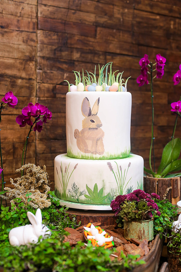 Decoração rústica para uma festa de Páscoa