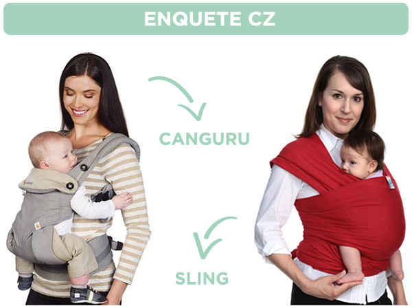 Enquete CZ: mães escolhem entre canguru e sling