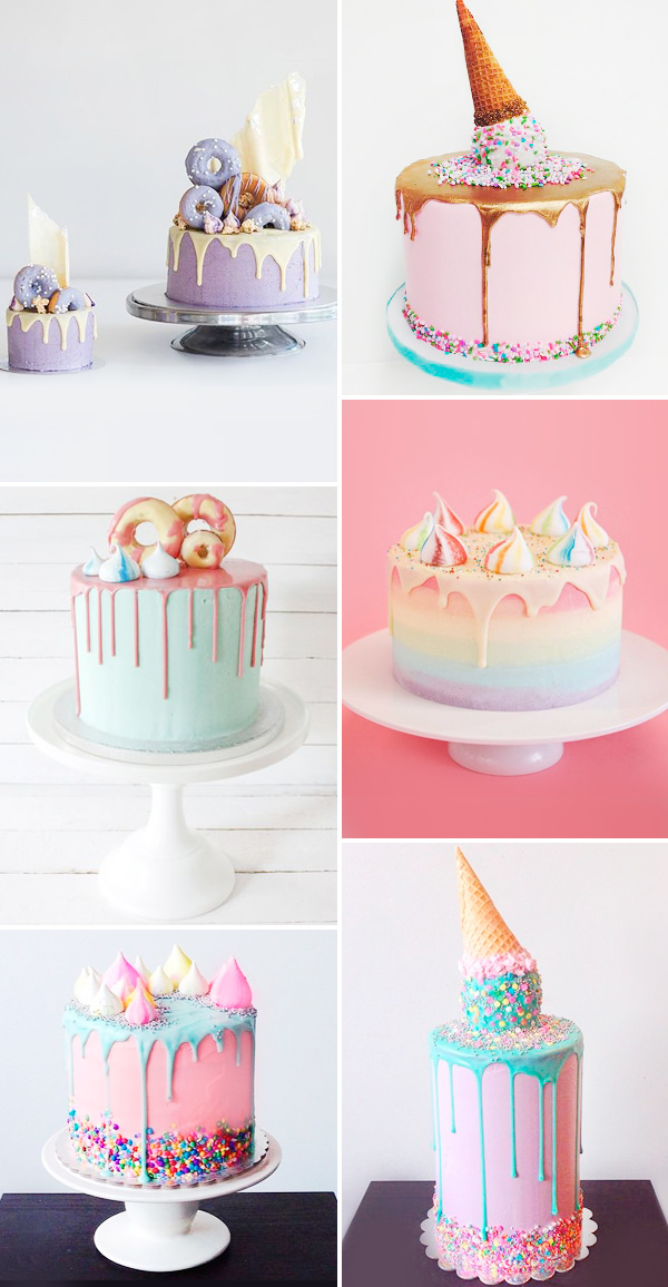 16 drip cakes para a festa infantil